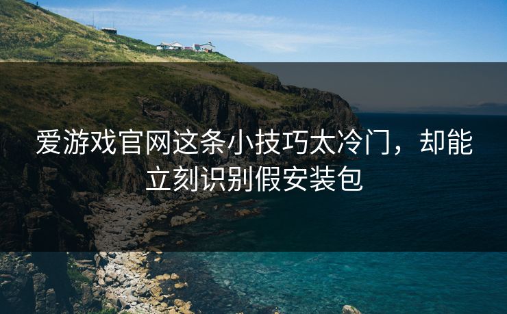 爱游戏官网这条小技巧太冷门，却能立刻识别假安装包